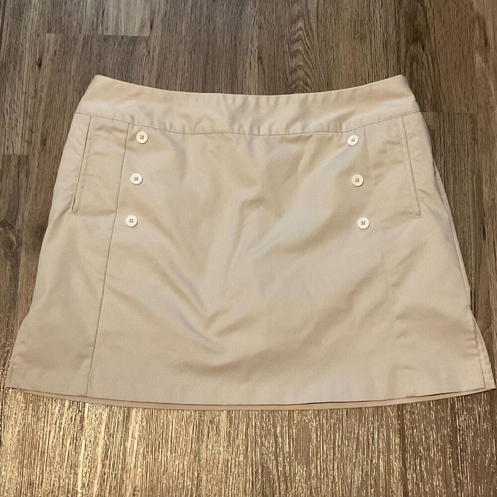 Adidas Climacool  Women's Khaki Side Zip Activewear Golf Tennis‎ Skort Size 12